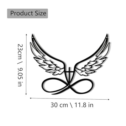 DUOOLN Angel Wings Metal Wall Decor Art, Abstract Butterfly Sculpture-Black - color: Black - Angel's Wings