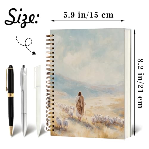 Christian Notebook Journal - Jesus Christian Gifts for Women, Inspirational Bible Journal Notebooks for Note Taking, Bible Study, Prayer & Church Notes, A5 Spiral Notebook (Jesus-Bule&White) - color: Jesus-Bule&White