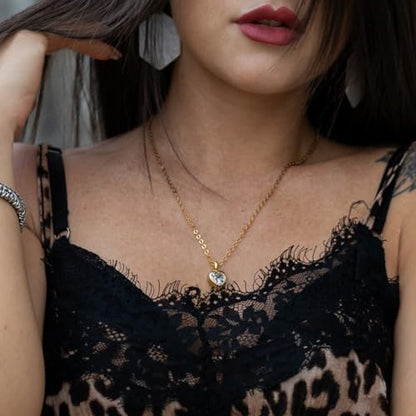 SERASAR Premium Necklace Women| 316L Stainless-Steel | 18 Carat - color: Gold, style: Love