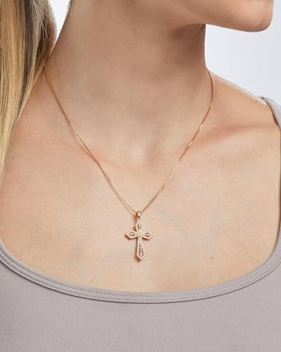 Exquisite Stainless Steel Cross Necklaces,A Perfect Blend of Gothic Style and Christian Faith, Suitable for Men and Women, Fashionable Accessories, Hypoallergenic Material - color: Rhinestone
