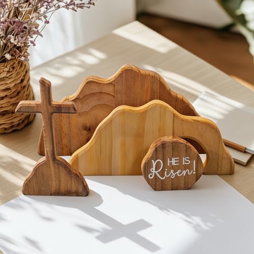 Empty Tomb Easter Scene and Cross Religious Jesus Tomb Easter Kit
