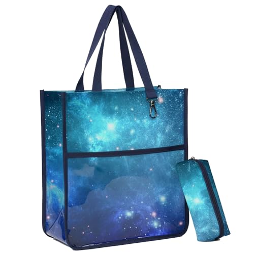 Kids Cute Tote Bags for Boys Girls Ages 4-16,Handbags with Pencil Case, Book Tote Bags with Zipper for School and Playtime (universe) - color: Universe