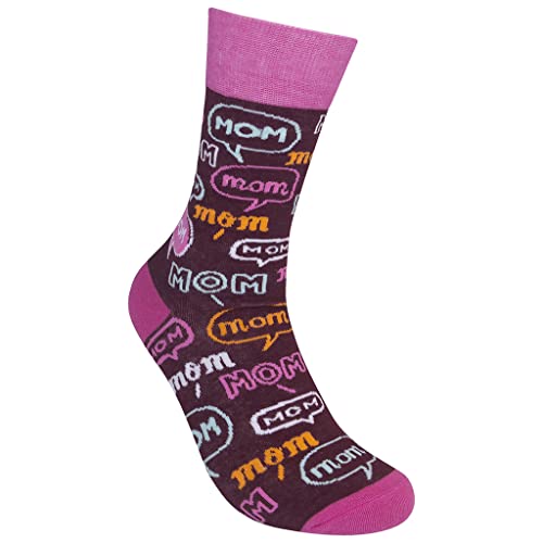 FUNATIC Crazy Socks with Funny Sayings - Novelty Gift for Men, Women, Adult - color: Mom! Mom! Mom!