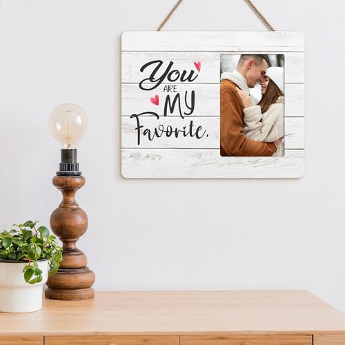 Couples Picture Frame Gifts for Boyfriend Girlfriend, You Are My Favorite Wooden Picture Frames, 4x6 inch Photo - color: Pink