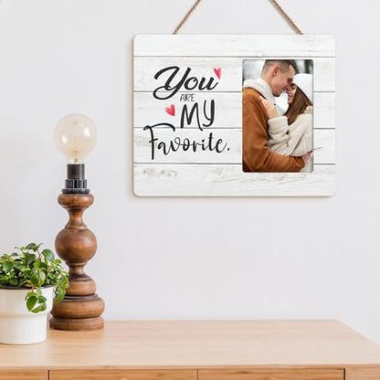 Couples Picture Frame Gifts for Boyfriend Girlfriend, You Are My Favorite Wooden Picture Frames, 4x6 inch Photo - color: Pink