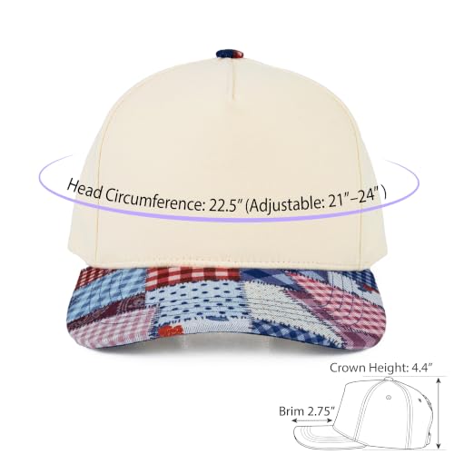 C.C Women's Criss-Cross Ponytail Trucker Hat - Snapback, One Size - color: Patchwork-beige