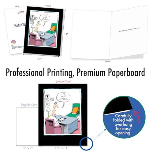 NobleWorks Jumbo Funny Get Well Greeting Card 1-Pack w/Envelope J4257 - style: Your Appendix