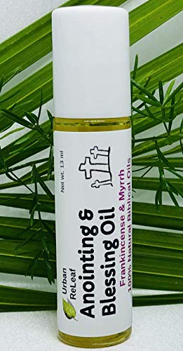 Urban ReLeaf Anointing and Blessing Oil Roll-On ! Smells Great! Frankincense, Myrrh, Holy Bible Oils, Olive, Grapeseed. Blessed, Comfort, Honor, Consecration, USA Made. - size: 0.44 Fl Oz (Pack of 1)