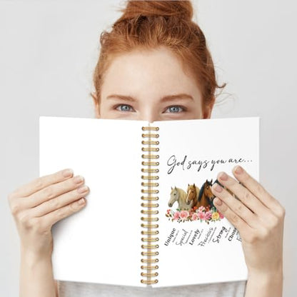 God Says You Are 160 Pages Lined Spiral Notebook Gifts for Christian - color: Multi & Brown