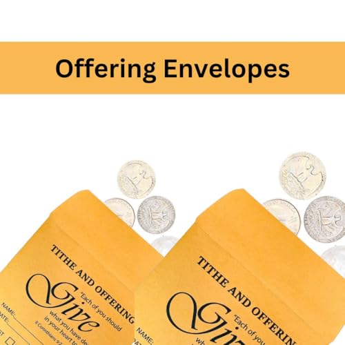 Coin Envelope, Tithe and Offering Envelopes for Church | 3.5" x 6.5" (Package of 100)
