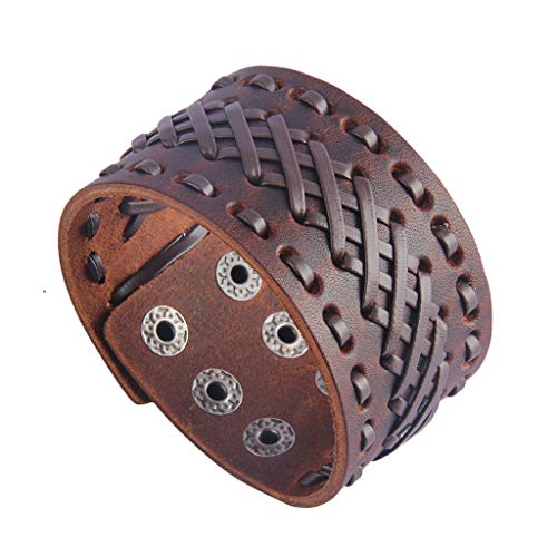 Jeilwiy Punk Rock Gothic Black Rivet Leather Spiked Necklace Collar Neckband Leather Choker Necklace for Women Mom Gifts Adjustable - color: Viking bracelet