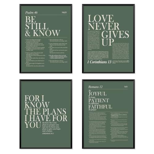 Locomiss Sage Green Christian Modern Bible Verse Green Wall Art Decor - color: sage green, size: 12x16 Inches