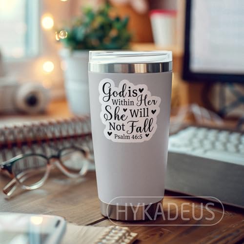 (3Pcs) God is Within Her She Will Not Fall Inspirational Christian Sticker - color: God is Within Her She Will Not Fall Heart