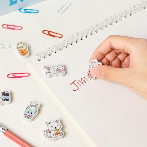 Bubble Tea Mini Erasers Bulk, 60Pcs Kawaii Boba Animal Pencil Eraser - style: Bubble Tea