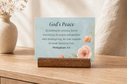 48 Encouraging Scripture Verse Cards with Walnut Wood Stand – 2 Unique Sets: Watercolor Wildflowers + Elegant Floral Design – Christian Desktop Bible Verse Affirmations for Daily Inspiration & Gifting