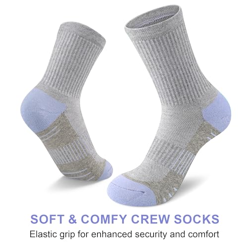 cuangya Women Crew Socks Athletic Cushioned Running Hiking 3-5 Pairs - color: 5 Pairs Lush Greenery, size: 5-8