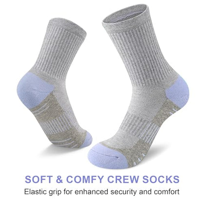 cuangya Women Crew Socks Athletic Cushioned Running Hiking 3-5 Pairs - color: 5 Pairs Lush Greenery, size: 5-8