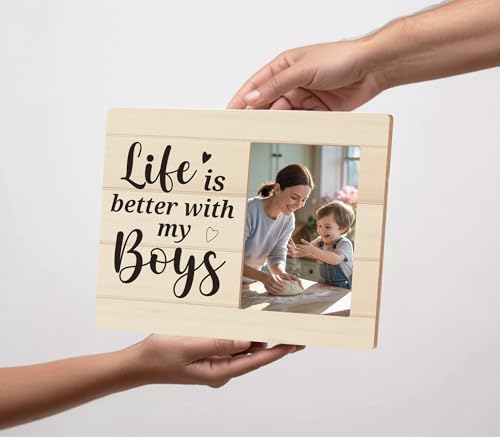 Boy Mom Gift Picture Frame - color: boy