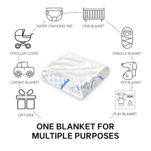 Personalized Birthday Goose Blanket, Custom Name Baby Throw Gift - color: #Ver5
