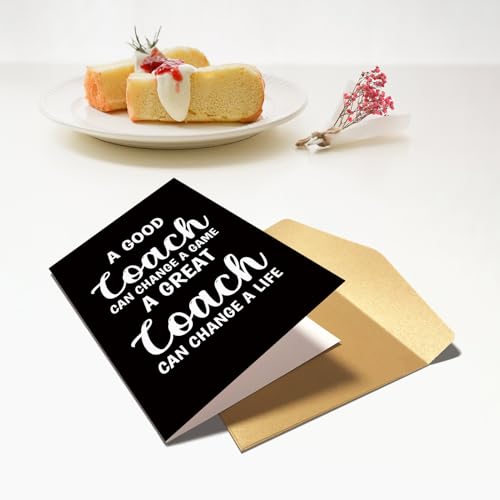 Chenive Thank You Coach Card, Coach Birthday Card, Coaches Retirement Gifts for Men Women, Basketball Soccer Football Volleyball Wrestling Sports Coaches Appreciation Gifts - color: Thank You Coach