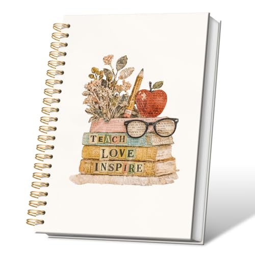 VONTP Vintage Book Teacher Spiral Notebook Journal, 5.5x8.3 Inch - color: 005-teacher
