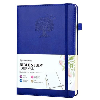 Bible Study Journal Scripture Notebook - Christian Note Taking Kit with Guided Prompts - Inspirational Religious Gifts - Faith Based Stationery Supplies for Church Notes (Mystic Blue) - color: Mystic Blue
