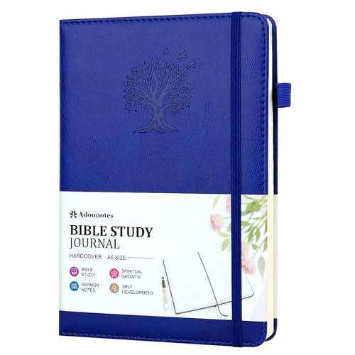 Bible Study Journal Scripture Notebook - Christian Note Taking Kit with Guided Prompts - Inspirational Religious Gifts - Faith Based Stationery Supplies for Church Notes (Mystic Blue) - color: Mystic Blue
