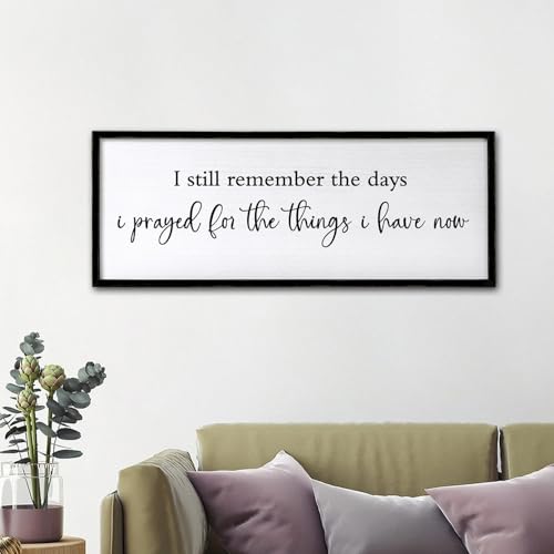 Foutcheou I Still Remember the Days I Prayed Sign Wall Art, 32"×12", Black - color: I Still Remember the Days I Prayed Black, size: 32"L x 12"W