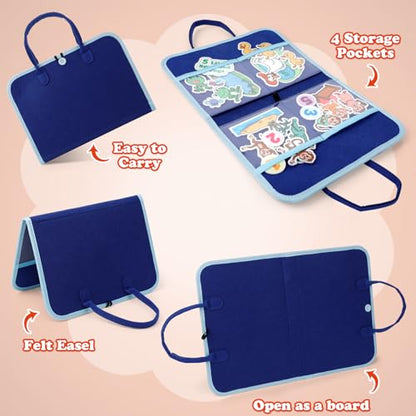 Aizweb Felt Board for Toddlers,Flannel Board Stories for Preschool Learning Activities,Kindergarten Classroom Must Haves,Five Little Monkeys,Five Little Ducks,Daycare Essentials - style: Animal Set