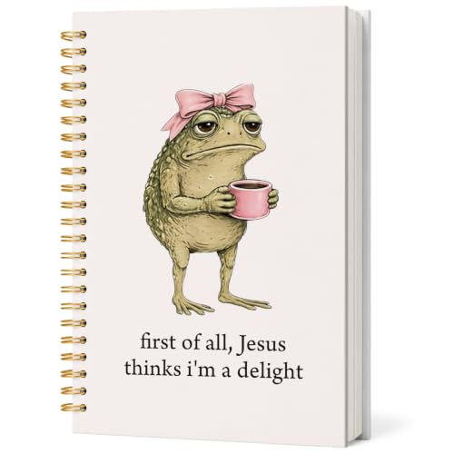 Funny Frog Christian Notebook Journal for Women Gifts Church Notebook - color: Jesus Frog