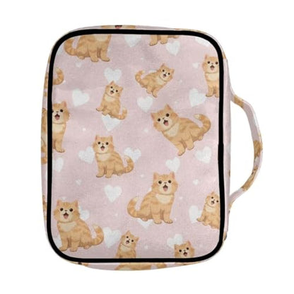 Coldinair Cat Bible Cover for Women Teens Kid Girls,Carrying Book Case Church Bag Bible Holder with Handle and Zippered Pocket - color: Cat