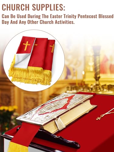 Cutecrop 3 Set Parament Table Runner Altar Cloth Red and White - color: Red and White