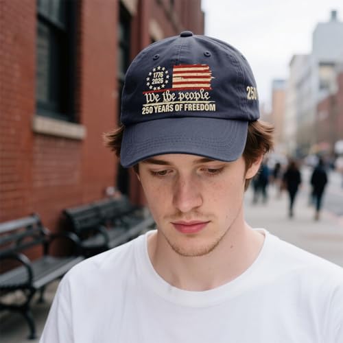 U.S. 250th Anniversary 250 Years Freedoms 1776-2026 Baseball Hats Funny - color: Navy Blue5
