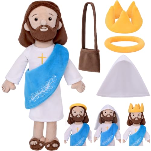 Jesus Plush, Dress Up Collectible Toy, Baptism, Easter - color: Blue