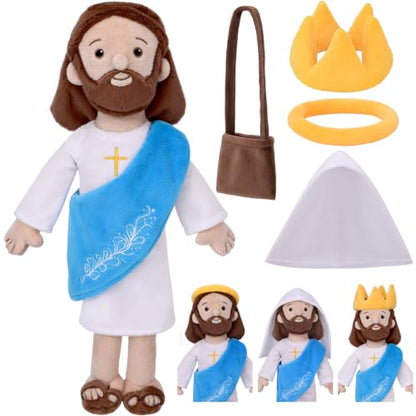 Jesus Plush, Dress Up Collectible Toy, Baptism, Easter - color: Blue