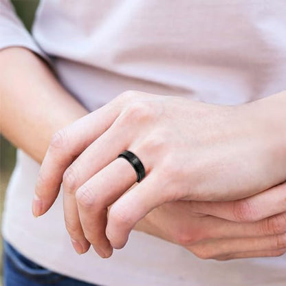Christian Religious Bible Ring Anxiety & Stress Relief Ring Men's Black Ring Titanium Steel Christian Scripture Rotating Ring Cross Ring for Men Husband Dad Bff Friends Size: 7-13 - color: Nlack