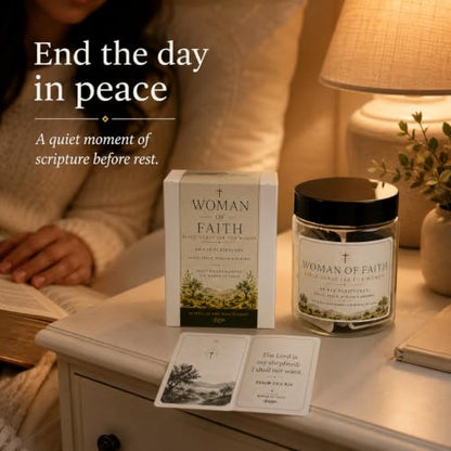 Bible Verse Jar for Women, 60 KJV Scripture Cards, Christian Gift - color: Woman of faith