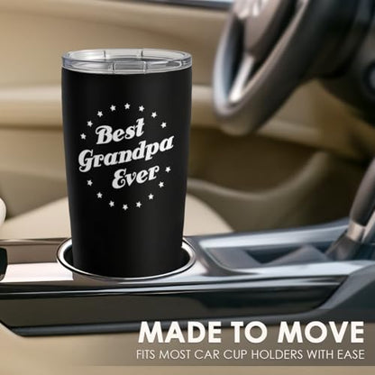 SANDJEST Tumbler Best Grandpa Ever Gift Set for Papa, Grandfather - 20oz Insulated Travel Mug - Great Christmas Father's Day, Birthday, Christmas Gifts (Black - Grandpa) - color: Grandpa 1