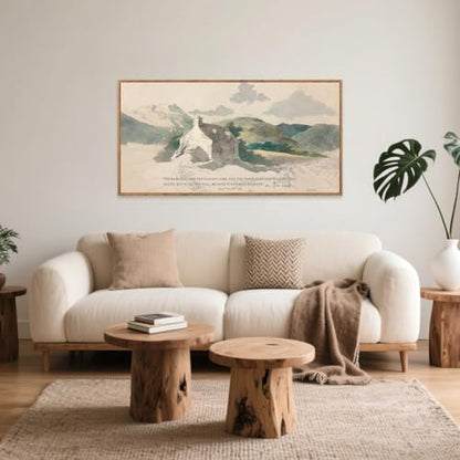 Aurlan House Built On The Rock Matthew 7:25 Framed Wall Art 40x20 Inch - color: Matthew 7:25 House Built on the Rock, size: 40"L x 20"W