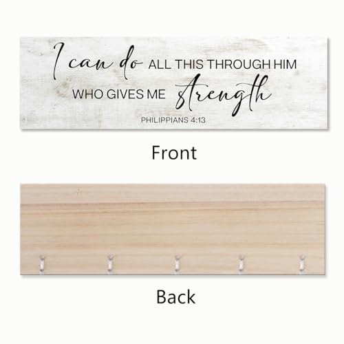 I Can Do All This Through Him Bible Verse Hanging Photo Display Wall Decor,Christian Picture Frames with Scripture,Family Picture Frames Collage Wall Decor for Christian