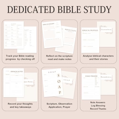 XKDOUS Leather 8.6" Bible Study Journal, Bible Notebook for Women, Purple - color: Gray Purple