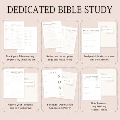 XKDOUS Leather 8.6" Bible Study Journal, Bible Notebook for Women, Purple - color: Gray Purple