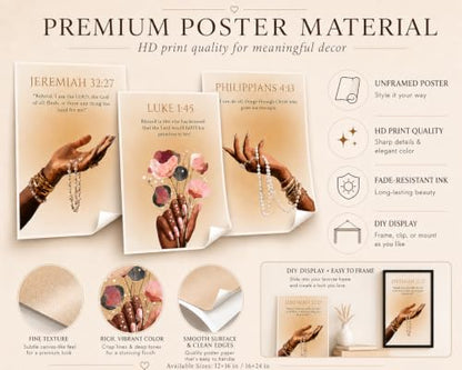 FKRYTYB 3Pcs Black Girl Christian Bible verses Wall Art 12x16in - color: Scripture, size: 16L"X12W"Poster