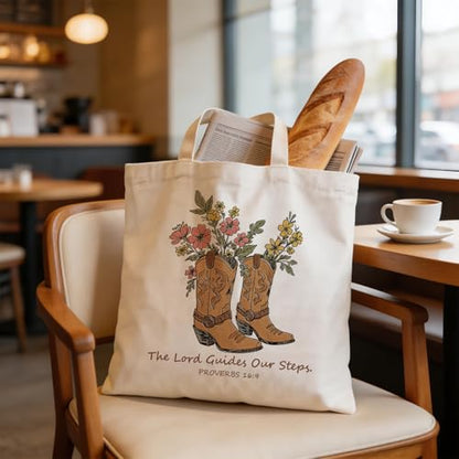 Western Canvas Tote Bag, Western Gift for Women - color: Western Christian