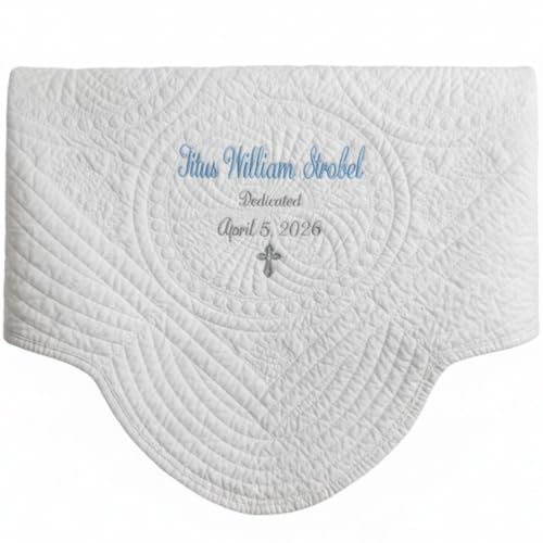 Personalized Baby Blanket – Custom Name, Monogram & Birth Stats, Soft Cotton Heirloom Quilt Keepsake, Unique Baby Gift for Boys & Girls (Keepsake Classic Design) - color: Keepsake Classic Design