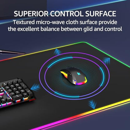 KTRIO RGB Large Gaming Mouse Pad, 31.5 x 15.7 in, RGB Black, XXL - color: RGB Black, size: 31.5l X 15.7w Inches