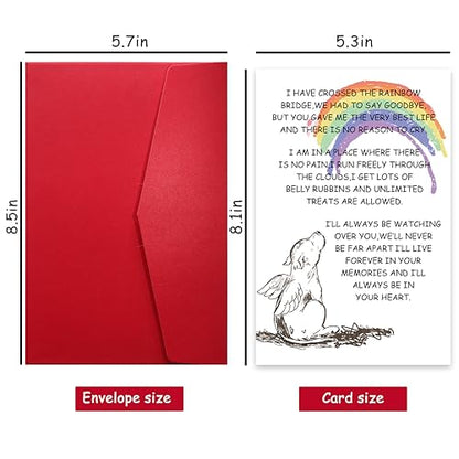 Sympathy Card for Loss of Pet Dog, Pet Loss Cards,Rainbow Bridge Condolence Card, Bereavement Card for Dog Owner, Doggy Bereavement Cards for Family Friends Husband Wife - color: Dog Loss