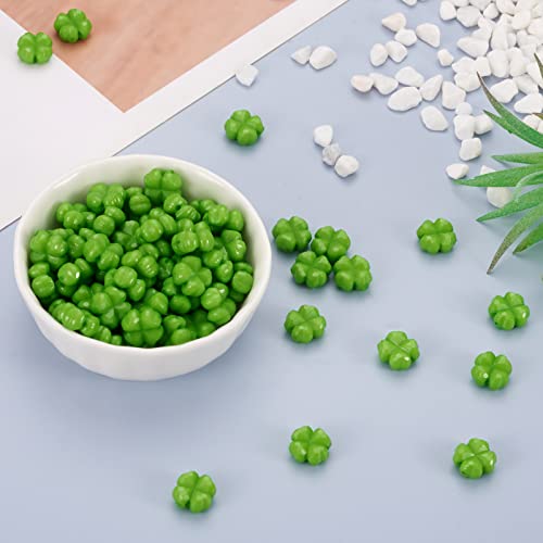 FASHEWELRY 100pcs Acrylic Clover Beads Acrylic St. Patrick's Day Beads Four Leaf Clover Beads Green Shamrock Loose Beads for Bracelets Necklaces Key Chains Jewelry Making - color: Clover