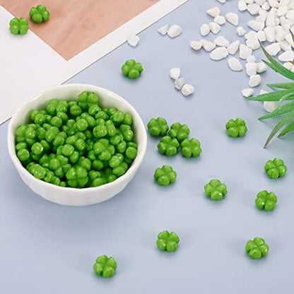 FASHEWELRY 100pcs Acrylic Clover Beads Acrylic St. Patrick's Day Beads Four Leaf Clover Beads Green Shamrock Loose Beads for Bracelets Necklaces Key Chains Jewelry Making - color: Clover