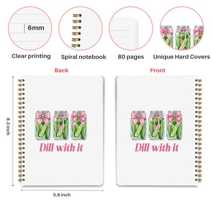 Funny Pickles Journaling Notebook, Pickle Lovers Gifts Journals for Writing - color: Dill with it Pickles